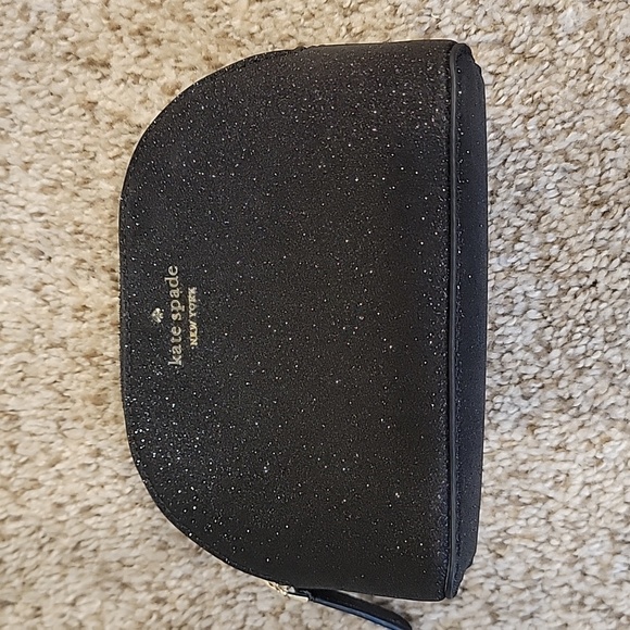 Kate Spade Black Glittery Gold Trim Make Up Bag - Picture 4 of 5